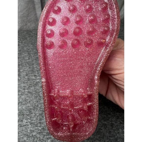 Mini Melissa Possession Shiny Sandals Kids US 6 Glitter Pink Cutout Ankle KHD158 - Picture 6 of 8